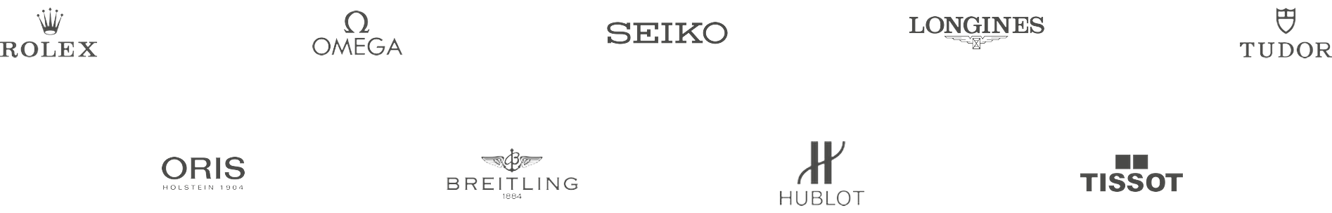 Featured brands: Rolex, Omega, Seiko, Longines, Tudor, Oris, Breitling, Hublot, Tissot